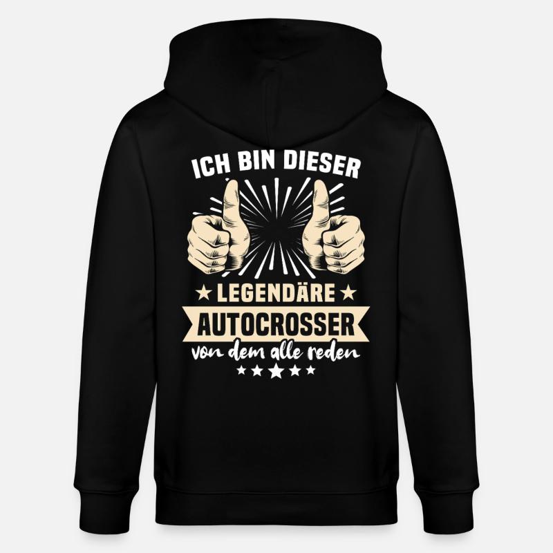 Autocrosser Sprüche - Stanley/Stella Unisex Bio-Kapuzenjacke CULTIVATOR  - Schwarz