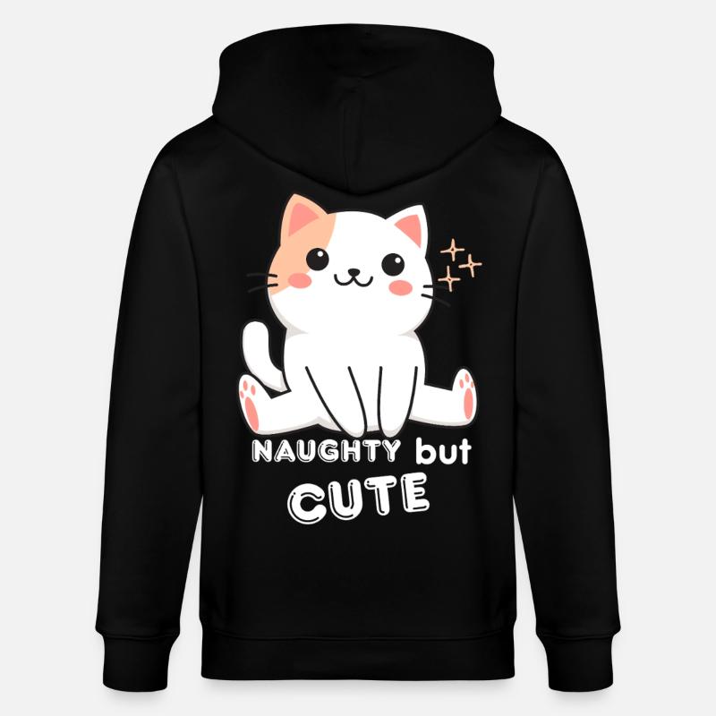 Chat Espiègle et Mignon - Veste à capuche bio CULTIVATOR Stanley/Stella Unisexe - noir