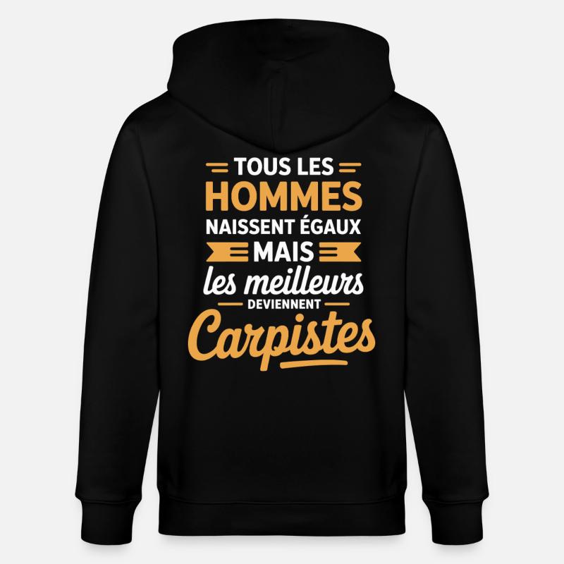 Les Meilleurs Deviennent Carpistes Humour Pêcheur - Veste à capuche bio CULTIVATOR Stanley/Stella Unisexe - noir