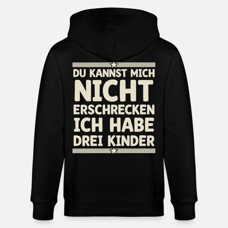 3 Kinder Mama Mutter Papa Vater - Stanley/Stella Unisex Bio-Kapuzenjacke CULTIVATOR  - Schwarz