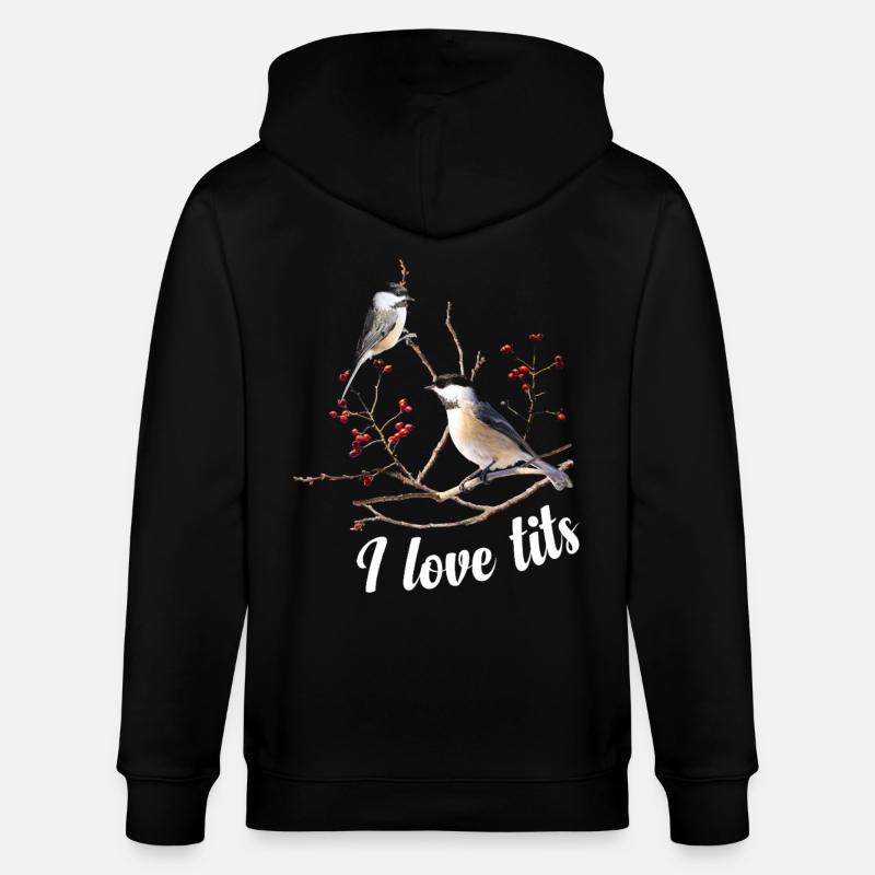 Chickadee Plush Birdwatcher Birding Chickadee - Stanley/Stella CULTIVATOR Unisex Organic Hooded Jacket - black