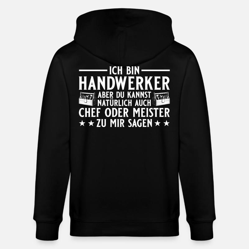 Chef oder Meister - Handwerker Geschenk - Stanley/Stella Unisex Bio-Kapuzenjacke CULTIVATOR  - Schwarz