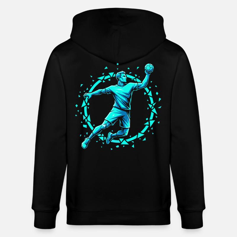 Handball Leidenschaft Hitze Training Geschenk - Stanley/Stella Unisex Bio-Kapuzenjacke CULTIVATOR  - Schwarz