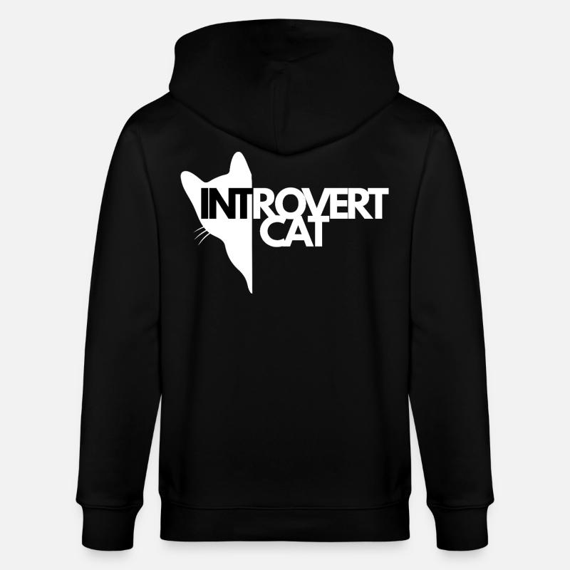 Chat Introverti Silhouette Contrastée - Veste à capuche bio CULTIVATOR Stanley/Stella Unisexe - noir