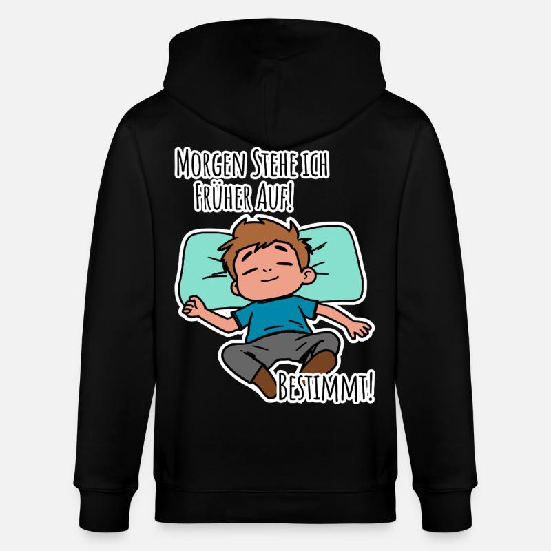 Morgenmuffel? Früh aufstehen oder faulenzen? - Stanley/Stella Unisex Bio-Kapuzenjacke CULTIVATOR  - Schwarz
