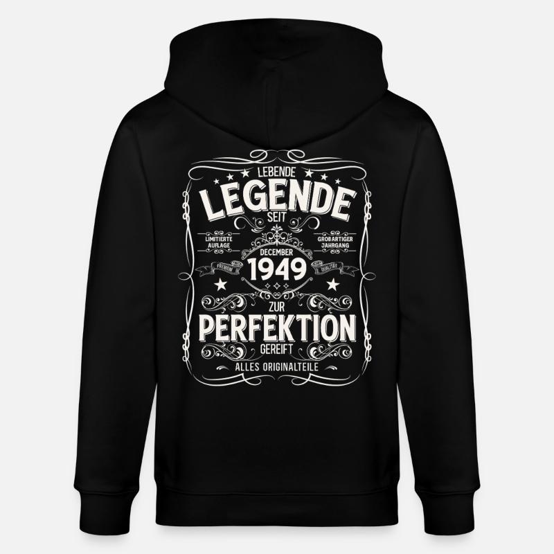 76e anniversaire Millésime décembre 1949 - Veste à capuche bio CULTIVATOR Stanley/Stella Unisexe - noir