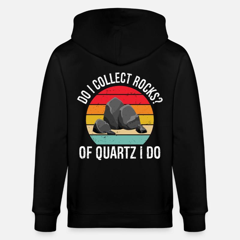 Rétro de quartz Je fais Collecteur de roches Chasseur de géodes - Veste à capuche bio CULTIVATOR Stanley/Stella Unisexe - noir