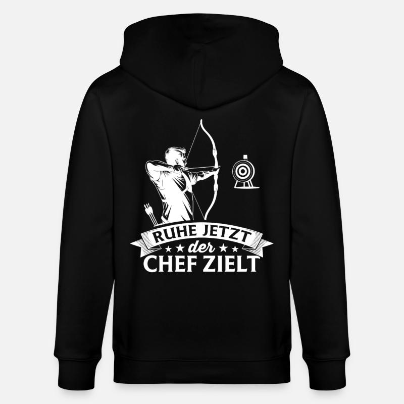 Bogenschießen der Chef zielt - Bogenschütze - Veste à capuche bio CULTIVATOR Stanley/Stella Unisexe - noir