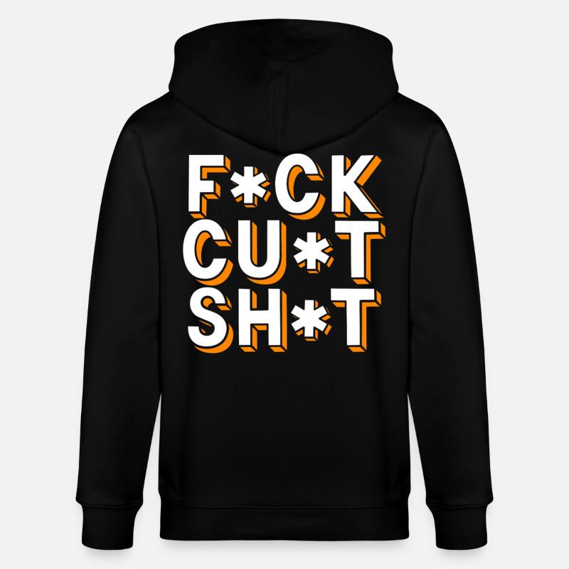 Schimpfwörter Zensierter Text - Stanley/Stella Unisex Bio-Kapuzenjacke CULTIVATOR  - Schwarz