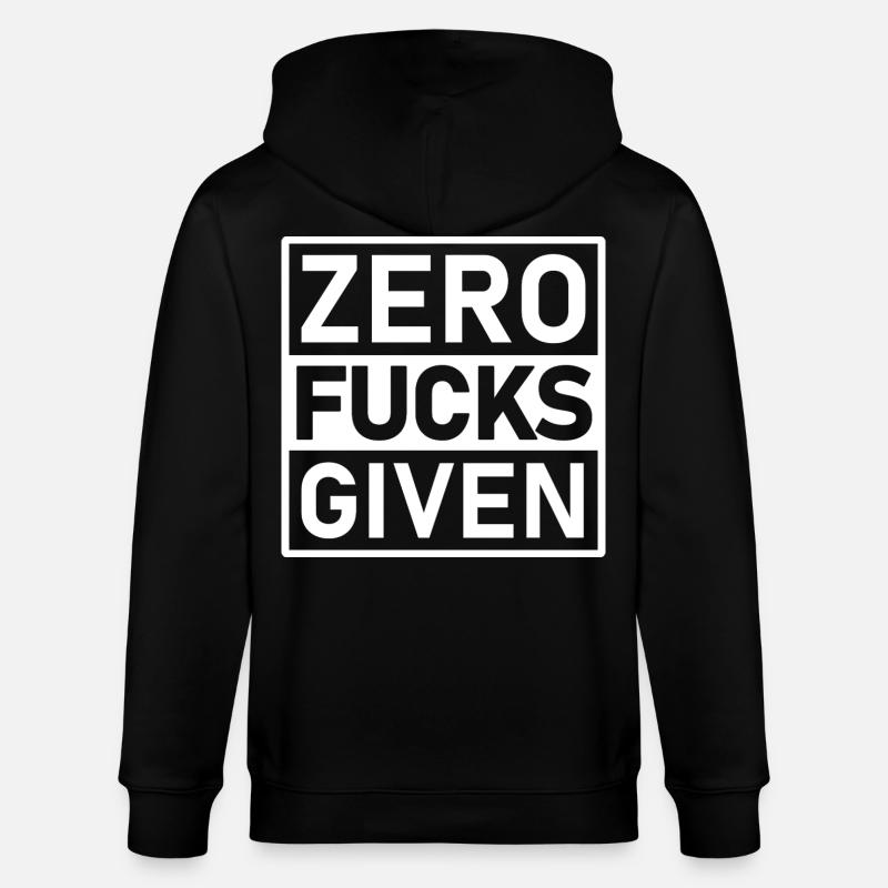 Zero Fucks Given Warnetikett - Stanley/Stella Unisex Bio-Kapuzenjacke CULTIVATOR - Schwarz