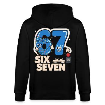 67 Six Seven Anti Weihnachten Lustig Italienisch B - Stanley/Stella Unisex Bio-Kapuzenjacke CULTIVATOR  - Schwarz - Hinten - Anna (173cm)