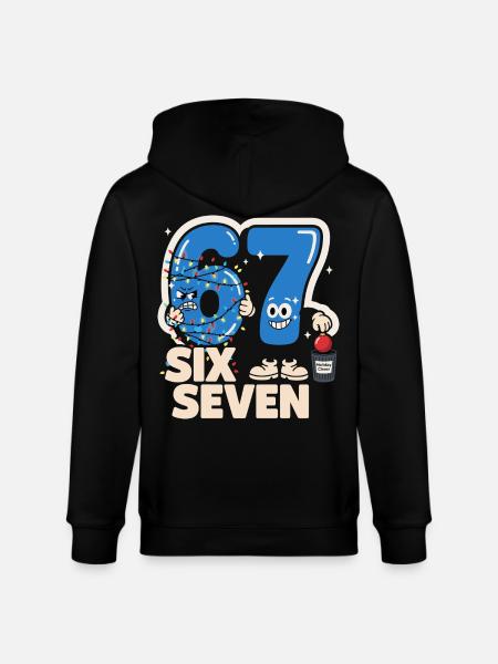 67 Six Seven Anti-jul Sjov Italiensk B - Stanley/Stella økologisk unisex-hættejakke CULTIVATOR  - sort