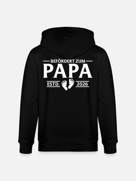 Befördert zum Papa 2026 Vaterschaft - Stanley/Stella Unisex Bio-Kapuzenjacke CULTIVATOR  - Schwarz