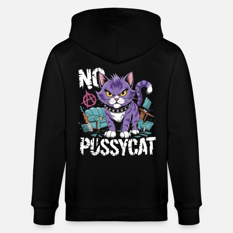 Rebelle Chat : Pas de Pussycat Design - Veste à capuche bio CULTIVATOR Stanley/Stella Unisexe - noir