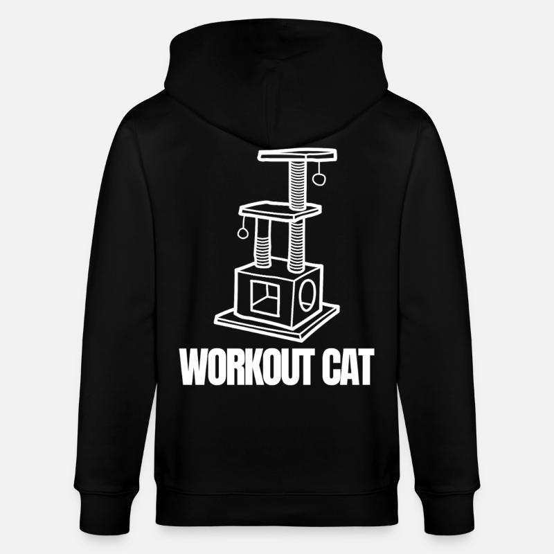 Workout-Katzenemblem - Stanley/Stella Unisex Bio-Kapuzenjacke CULTIVATOR  - Schwarz