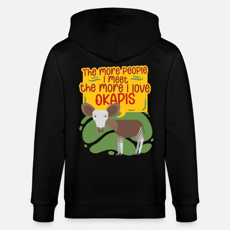 Okapi Tier - Stanley/Stella Unisex Bio-Kapuzenjacke CULTIVATOR  - Schwarz