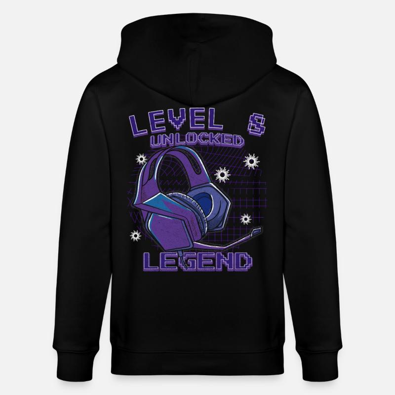 Casques Level 8 Up Legend - Veste à capuche bio CULTIVATOR Stanley/Stella Unisexe - noir