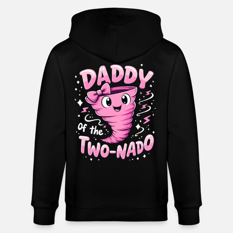 Daddy Two-Nado Pink Wirbel - Stanley/Stella Unisex Bio-Kapuzenjacke CULTIVATOR  - Schwarz