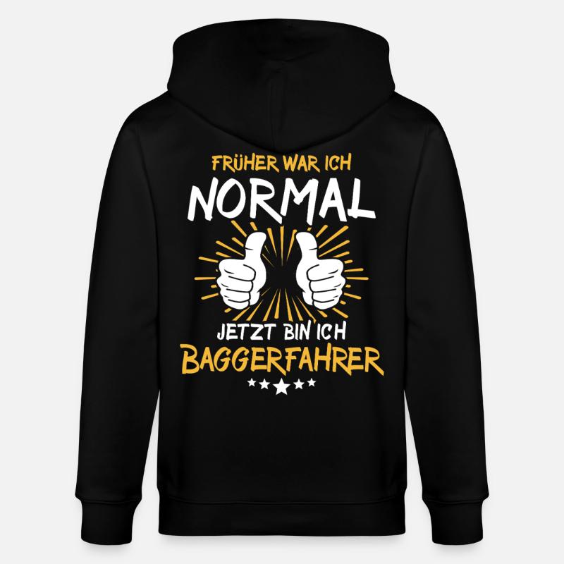 Baggerfahrer Spruch - Stanley/Stella Unisex Bio-Kapuzenjacke CULTIVATOR  - Schwarz