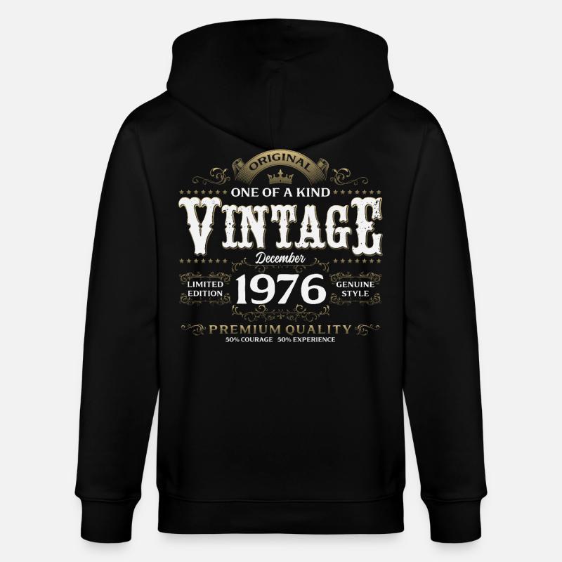 49e anniversaire Millésime décembre 1976 - Veste à capuche bio CULTIVATOR Stanley/Stella Unisexe - noir