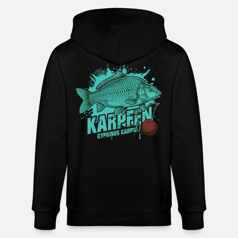 Karpfen – Der König des Sees - Stanley/Stella Unisex Bio-Kapuzenjacke CULTIVATOR  - Schwarz