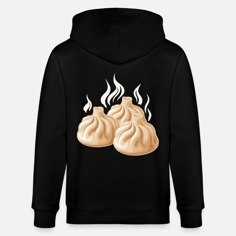 Dampfende Dumpling-Design - Stanley/Stella Unisex Bio-Kapuzenjacke CULTIVATOR  - Schwarz