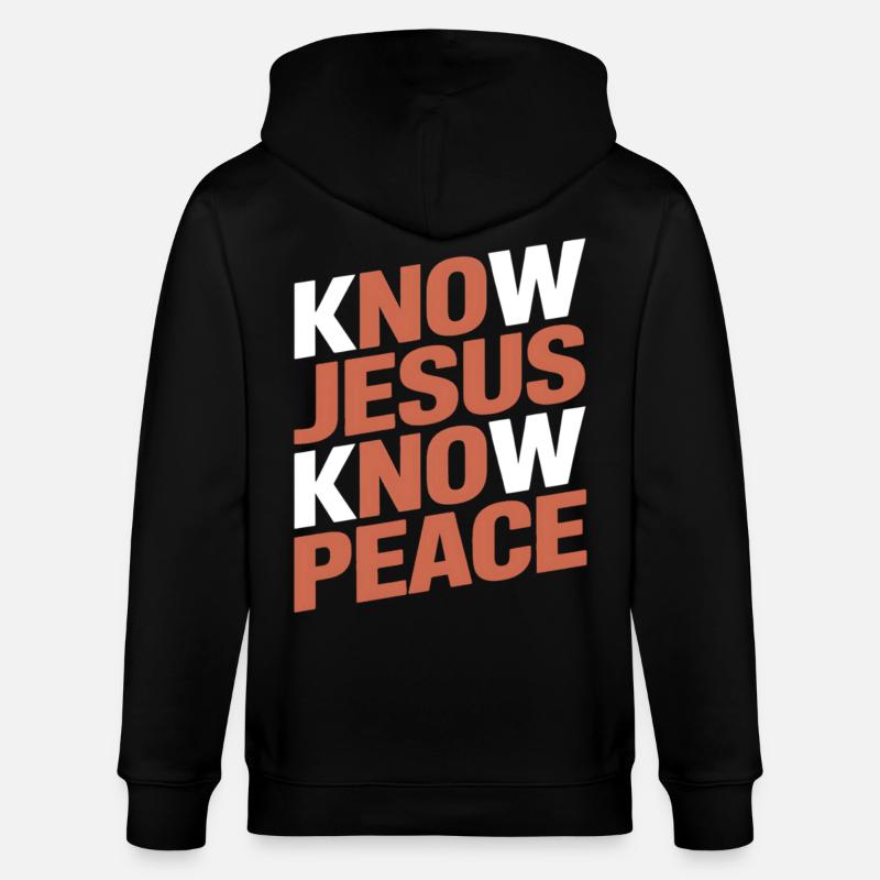 Know Jesus Know Peace - Stanley/Stella Unisex Bio-Kapuzenjacke CULTIVATOR  - Schwarz