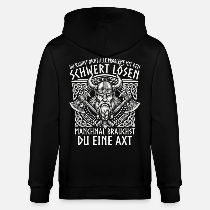 Vikings comiques : Le Brave Guerrier - Veste à capuche bio CULTIVATOR Stanley/Stella Unisexe - noir