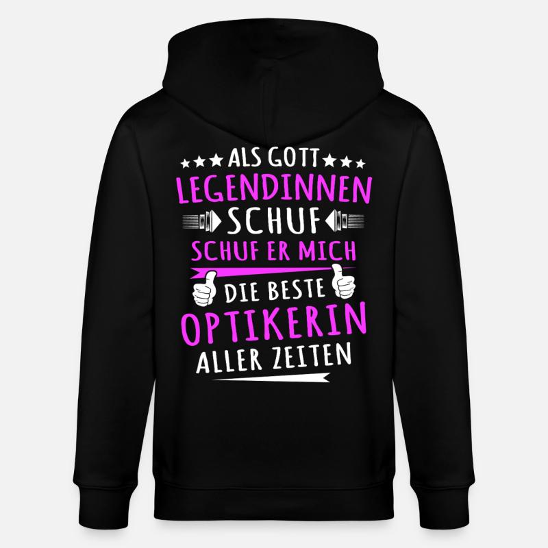 Optikerin Sprüche - Stanley/Stella Unisex Bio-Kapuzenjacke CULTIVATOR  - Schwarz