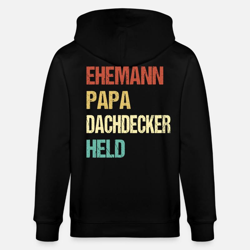 Dachdecker Papa - Stanley/Stella Unisex Bio-Kapuzenjacke CULTIVATOR  - Schwarz