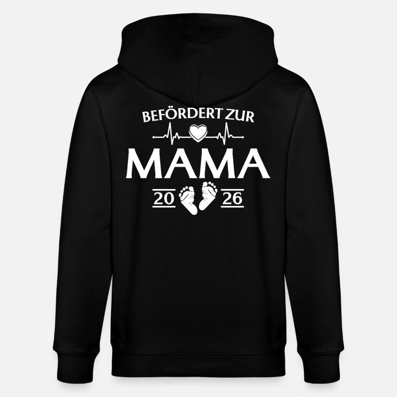 Mutter 2026 - Befördert zur Mama - Stanley/Stella Unisex Bio-Kapuzenjacke CULTIVATOR  - Schwarz