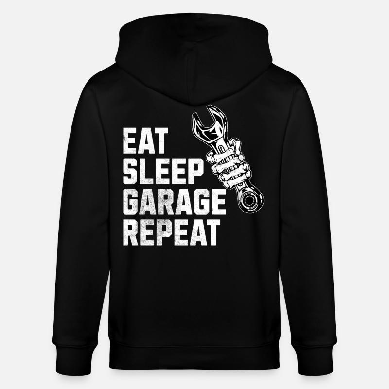 Eat Sleep Garage - Veste à capuche bio CULTIVATOR Stanley/Stella Unisexe - noir
