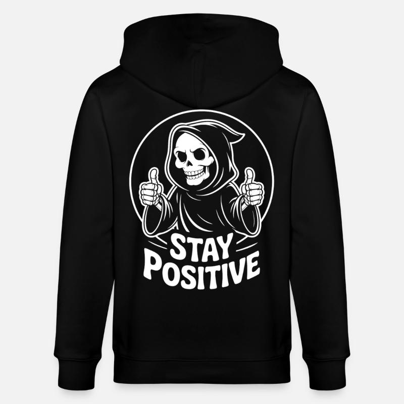 Sensenmann bleibt positiv - Stanley/Stella Unisex Bio-Kapuzenjacke CULTIVATOR  - Schwarz
