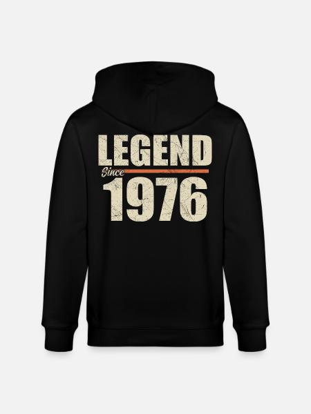 Birthday 1976 | Legend since 1976 - Stanley/Stella CULTIVATOR  Unisex Organic Hooded Jacket - black