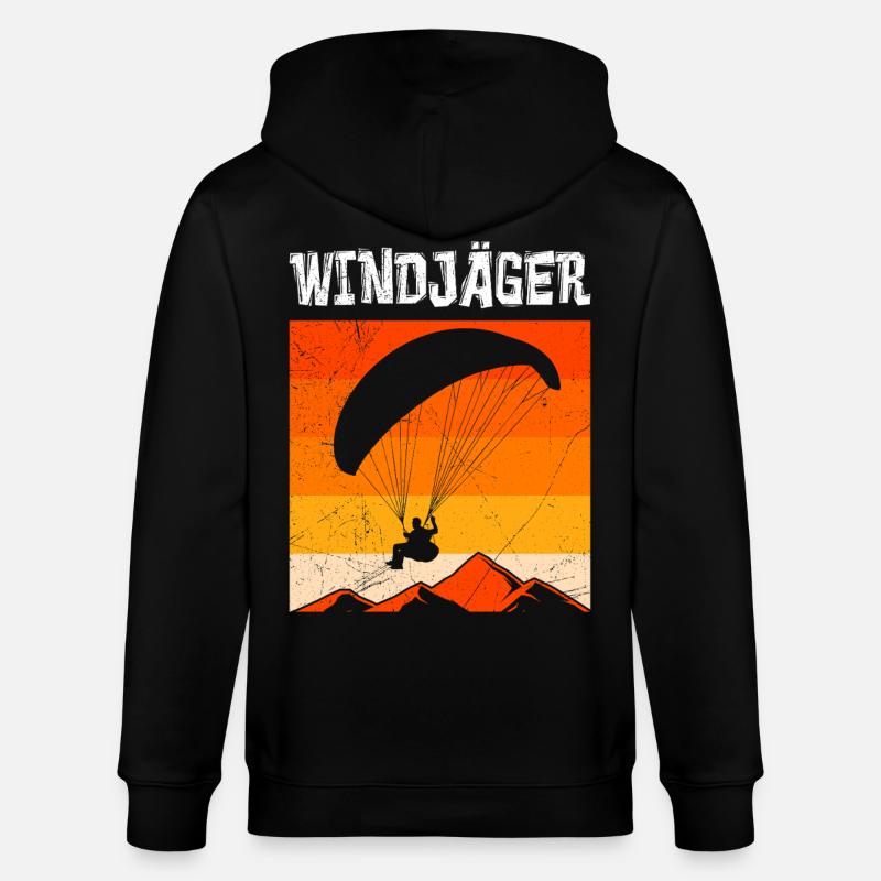 Gleitschirmflieger WINDJÄGER Lustiges - Stanley/Stella Unisex Bio-Kapuzenjacke CULTIVATOR  - Schwarz