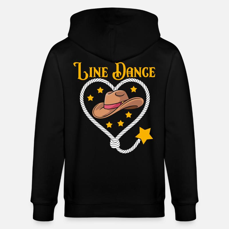 Line Dance Herz Hut - Stanley/Stella Unisex Bio-Kapuzenjacke CULTIVATOR - Schwarz
