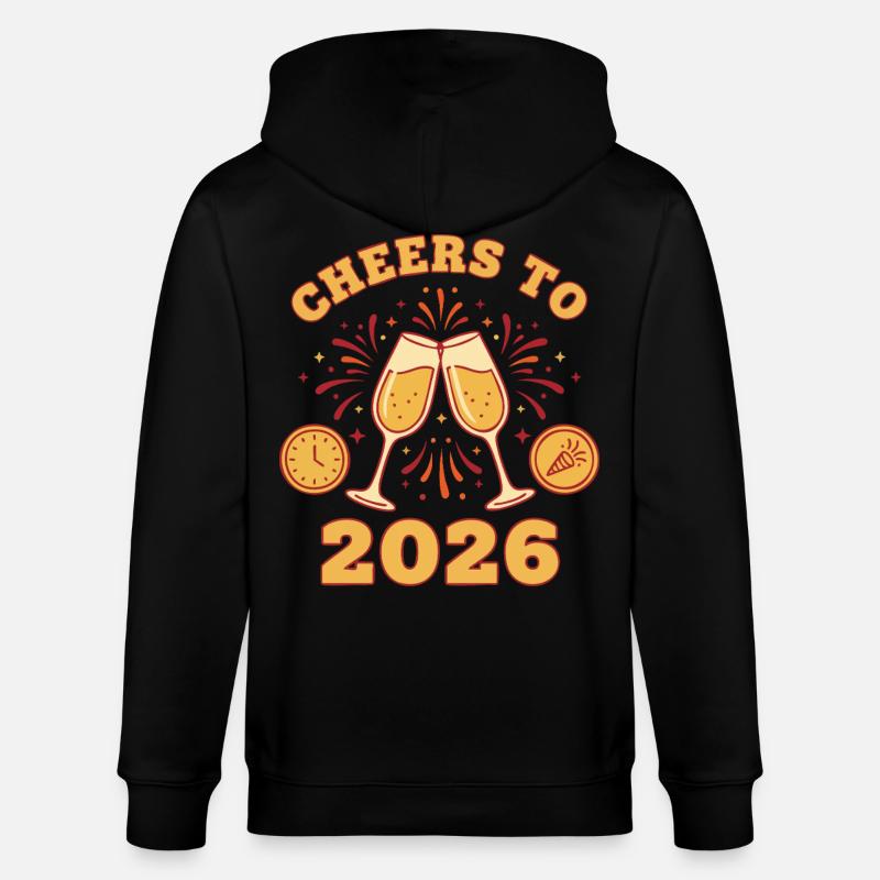 Prost auf die Neujahrsfeier 2026 - Stanley/Stella Unisex Bio-Kapuzenjacke CULTIVATOR  - Schwarz