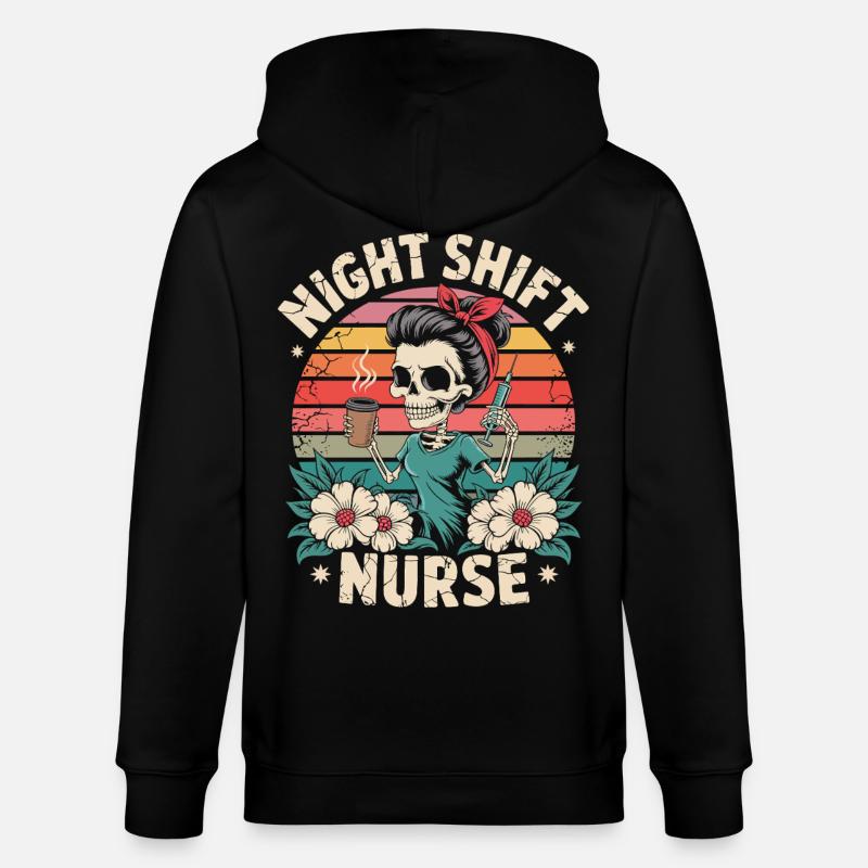 Infirmière de nuit rétro - Veste à capuche bio CULTIVATOR Stanley/Stella Unisexe - noir