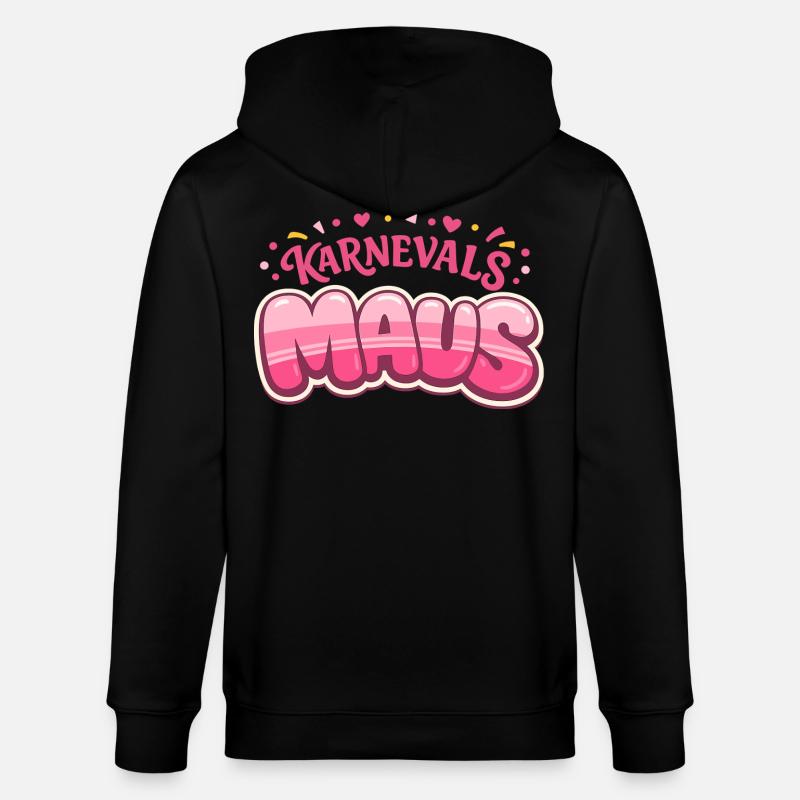 Karnevalsmaus Köln – Kölner Karneval - Stanley/Stella Unisex Bio-Kapuzenjacke CULTIVATOR  - Schwarz