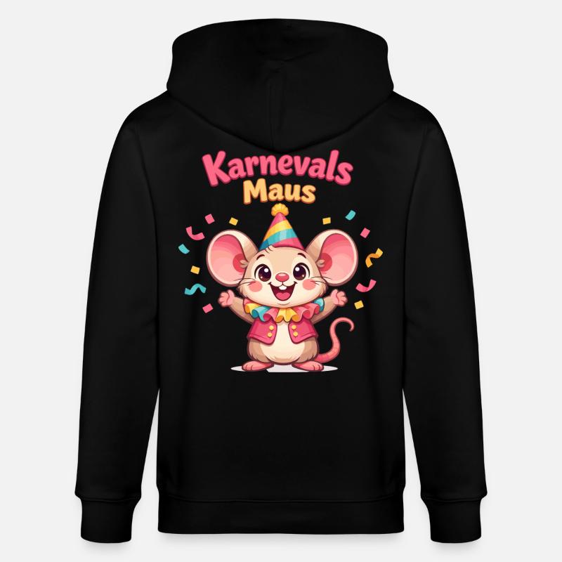 Carnival Mouse Kölsche Mädsche – Kölle Alaaf - Veste à capuche bio CULTIVATOR Stanley/Stella Unisexe - noir