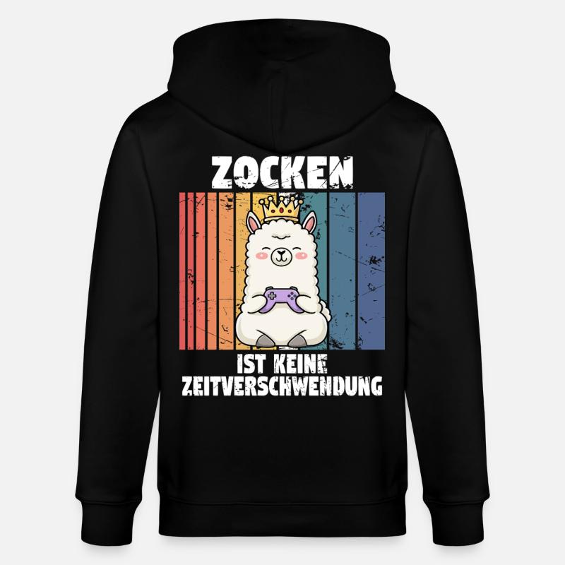Lama zocken controller - Stanley/Stella Unisex Bio-Kapuzenjacke CULTIVATOR - Schwarz