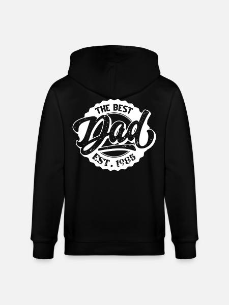 The Best Dad EST 1985 - Stanley/Stella CULTIVATOR Unisex Organic Hooded Jacket - black