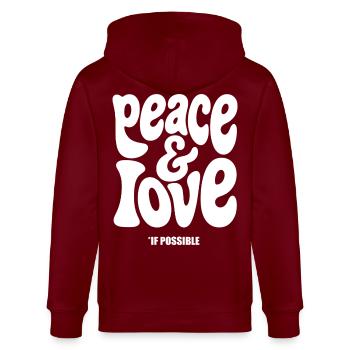 PEACE LOVE #2 - let's talk  - Veste à capuche bio CULTIVATOR Stanley/Stella Unisexe - bordeaux - Dos - Anna (173cm)
