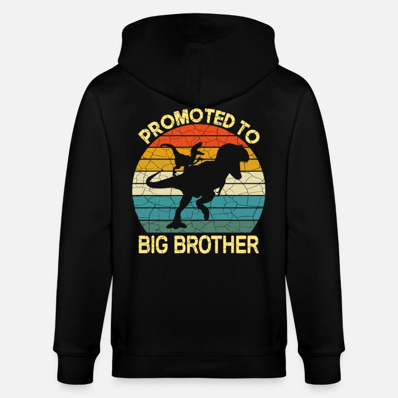 Befördert zum großen Bruder Dinosaurier - Stanley/Stella Unisex Bio-Kapuzenjacke CULTIVATOR - Schwarz