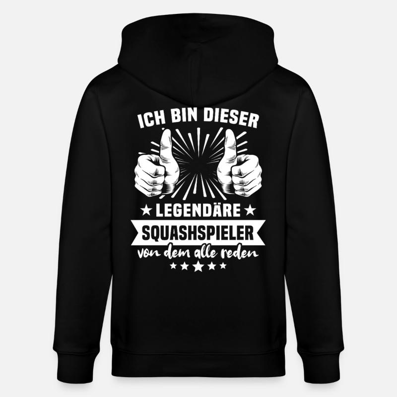 Squashspieler Legende - Stanley/Stella Unisex Bio-Kapuzenjacke CULTIVATOR  - Schwarz