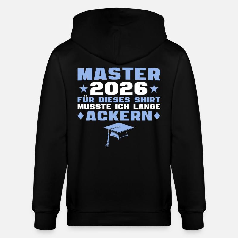 Masterprüfung bestanden Master Abschluss 2026 - Stanley/Stella Unisex Bio-Kapuzenjacke CULTIVATOR  - Schwarz