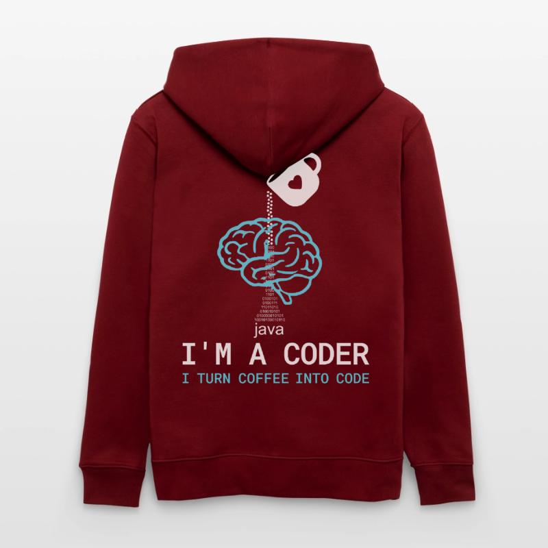 T-shirt Coder : Du café dans le code – Nerdy Programmie Veste à capuche bio CULTIVATOR Stanley/Stella Unisexe