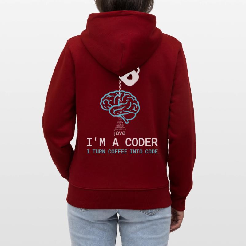 T-shirt Coder : Du café dans le code – Nerdy Programmie Veste à capuche bio CULTIVATOR Stanley/Stella Unisexe