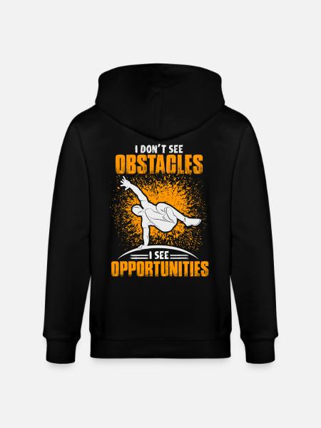 Parkour Jeg ser ikke forhindringer Jeg ser muligheder - Stanley/Stella økologisk unisex-hættejakke CULTIVATOR  - sort