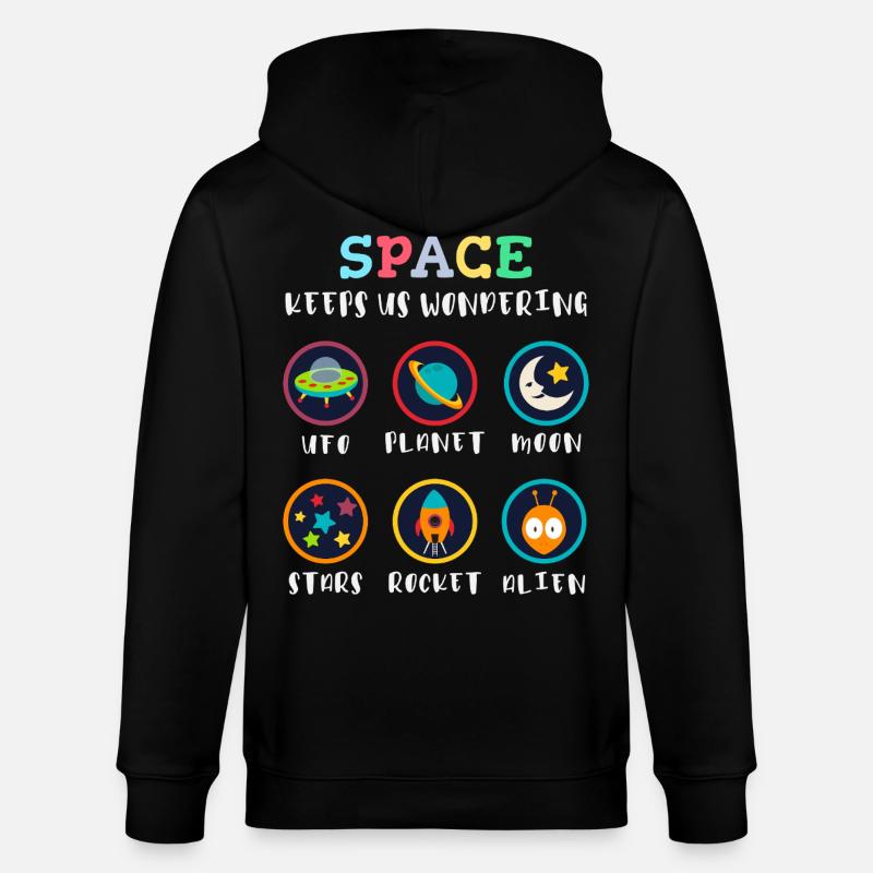L’espace suscite la curiosité - Veste à capuche bio CULTIVATOR Stanley/Stella Unisexe - noir
